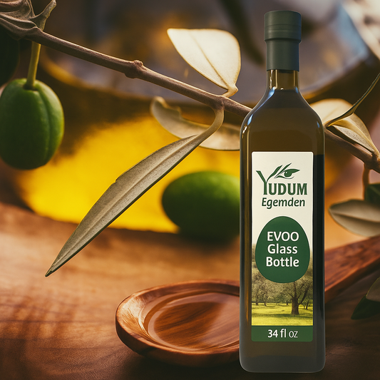 YUDUM EGEMDEN EVOO GLASS BOTTLE || 34 fl oz (1000ml) - Authentic Turkish & Mediterranean Food | TG Gourmet