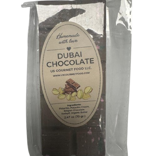 Dubai Chocolate Bar 2.5 oz (70g) - Pistachio Kadayif Snack Size | TG Gourmet