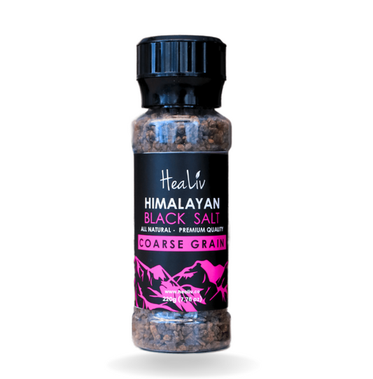 Himalayan Black Salt Coarse Smoked 7.76 oz (220g) Bottle Shaker | TG Gourmet