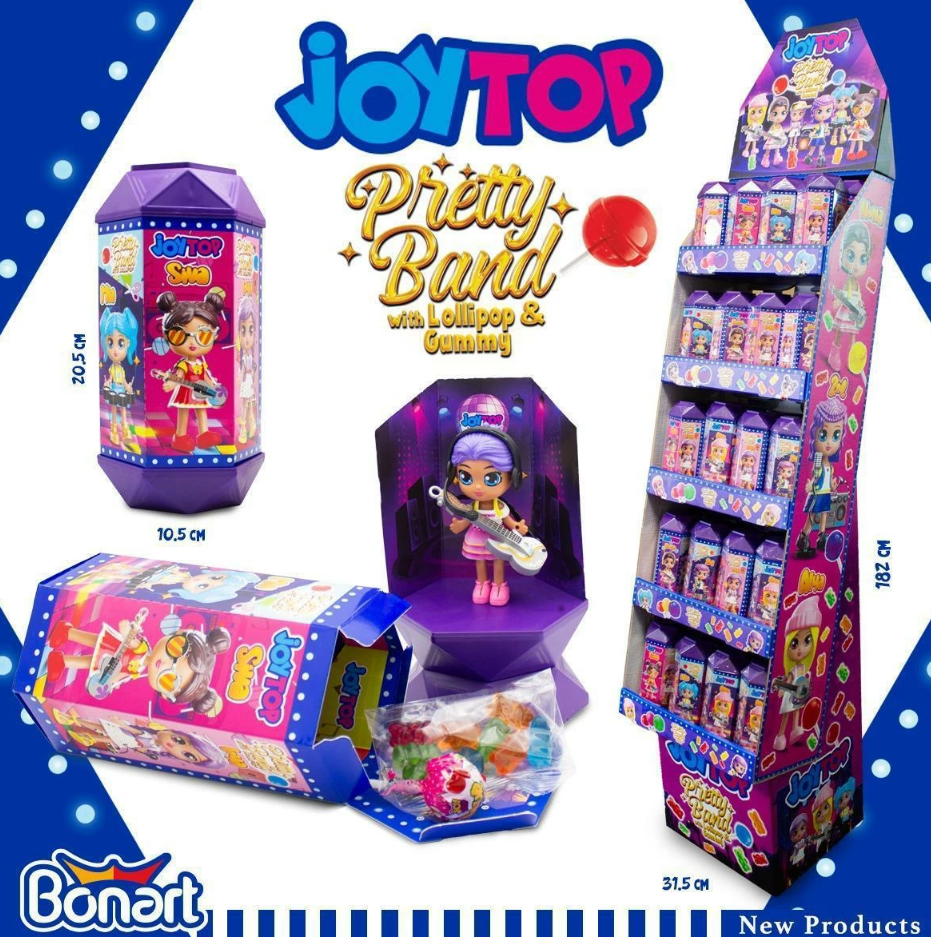 Joytop Pretty Band Sour Lollipop with Gummy 1.09oz x 40 ct - Authentic Turkish & Mediterranean Food | TG Gourmet