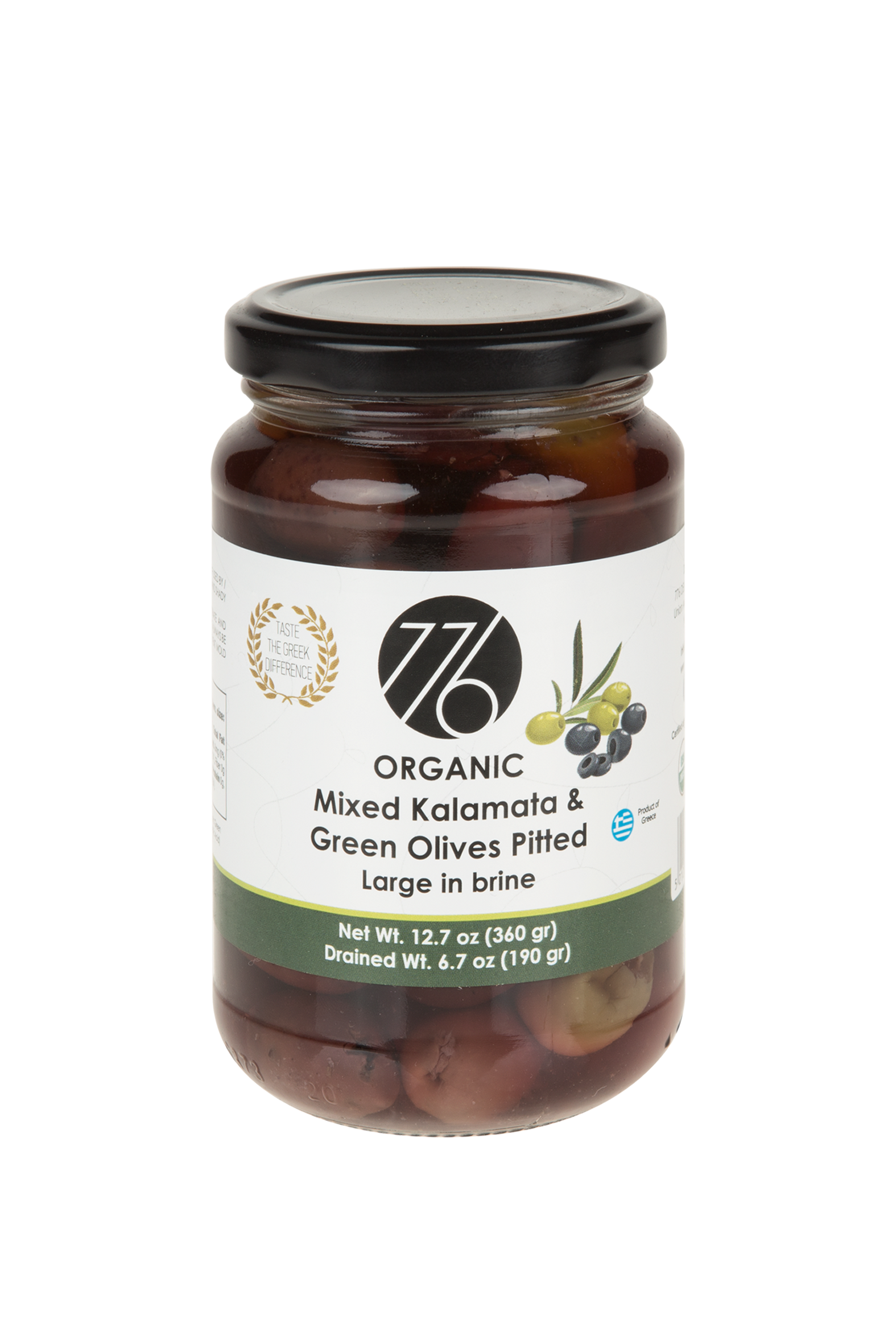 Greek_OLIVES PITTED GREEK ORGANIC MIX JAR 340gr - Authentic Turkish & Mediterranean Food | TG Gourmet