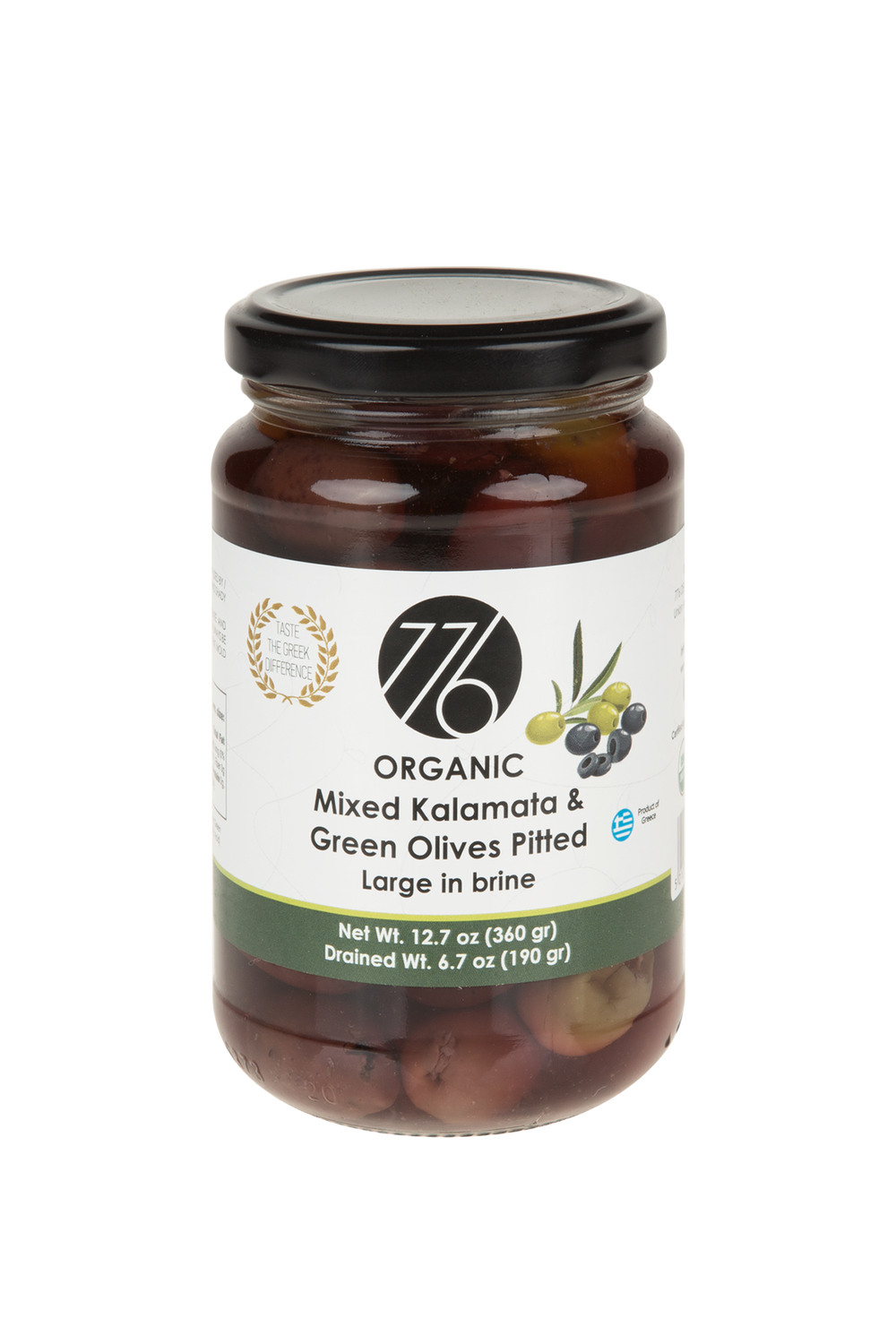 Greek_OLIVES PITTED GREEK ORGANIC MIX JAR 340gr - Authentic Turkish & Mediterranean Food | TG Gourmet