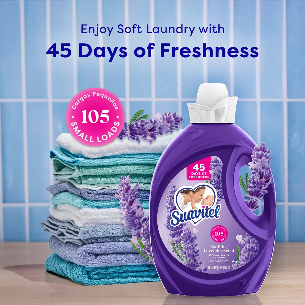 Suavitel Liquid Fabric Softener and Conditioner - Soothing Lavender - 105 fl oz - Authentic Turkish & Mediterranean Food | TG Gourmet