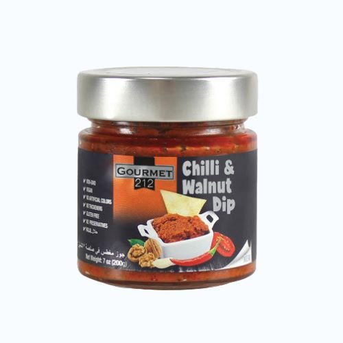 Gurme212 Chili Walnut Dip 8.6 fl oz (255cc) Jar - Muhammara-Style Meze | TG Gourmet