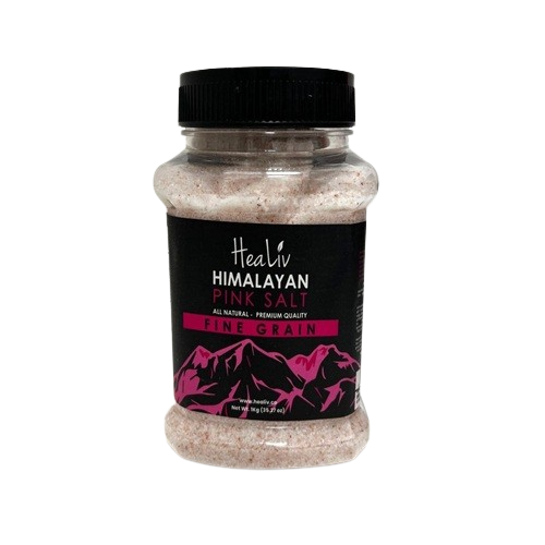 Himalayan Pink Salt Fine Grain 35.27 oz (1 kg) Plastic Jar Pack | TG Gourmet
