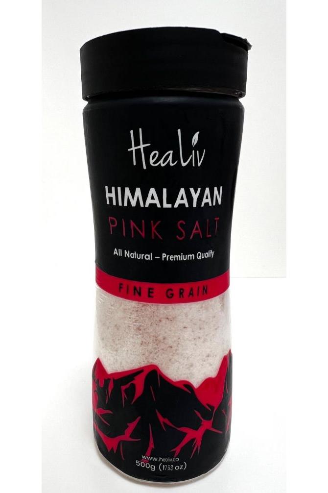 Himalayan Pink Salt Fine Grain 17.6 oz (500g) Big Bottle Shaker | TG Gourmet