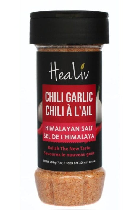 Himalayan Pink Salt Fine Grain Pet Bottle Shaker 200g | Chili Garlic - Authentic Turkish & Mediterranean Food | TG Gourmet
