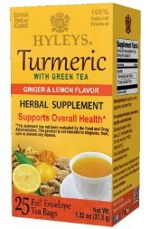 HYLEYS TURMERIC, GINGER, LEMON | W/GREEN TEA 1.32oz X 25pc - TULUMBA