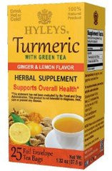 HYLEYS TURMERIC, GINGER, LEMON | W/GREEN TEA 1.32oz X 25pc - TULUMBA