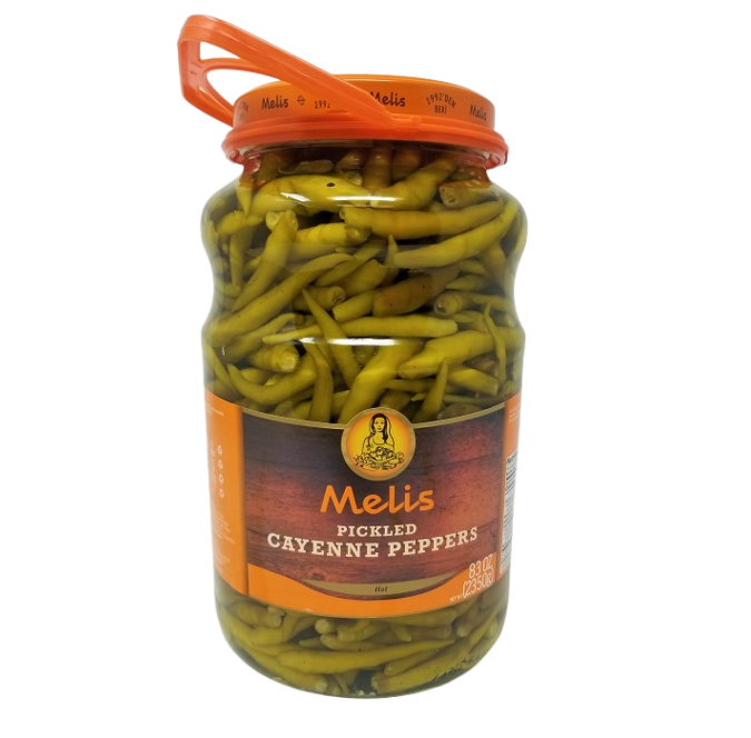 Melis Pickled Cayenne Peppers 89.6 fl oz (2650 ml) XL Jar (Kosher) | TG Gourmet