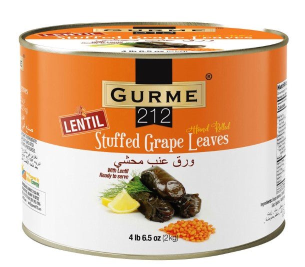 Gurme212 Lentil Stuffed Grape Leaves 4 lb 6.5 oz Tray - Plant-Based Volume | TG Gourmet