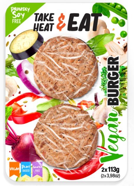 Take & Heat IQF Vegan Burger Patties 2 x 113g Pack - Plant Based | TG Gourmet
