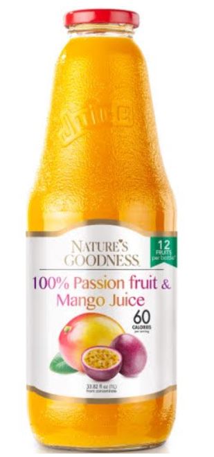 Nature`s Goodness Passion Fruit & Mango Juice | 33.82 fl oz (1L) | All-Natural