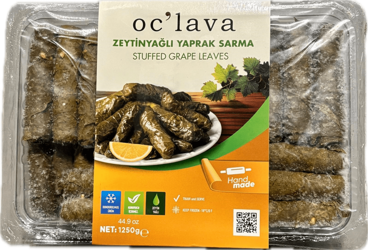 Oclava Stuffed Grape Leaves (Yaprak Sarma) 35.3 oz (1000g) Frozen Tray | TG Gourmet