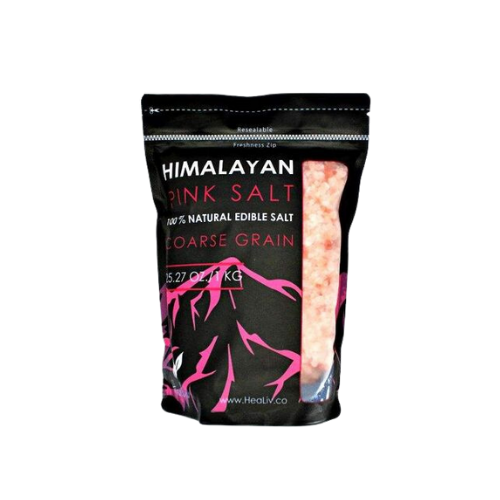 Healiv Himalayan Pink Salt Coarse Grain 35.3 oz (1 kg) Ziplock | TG Gourmet