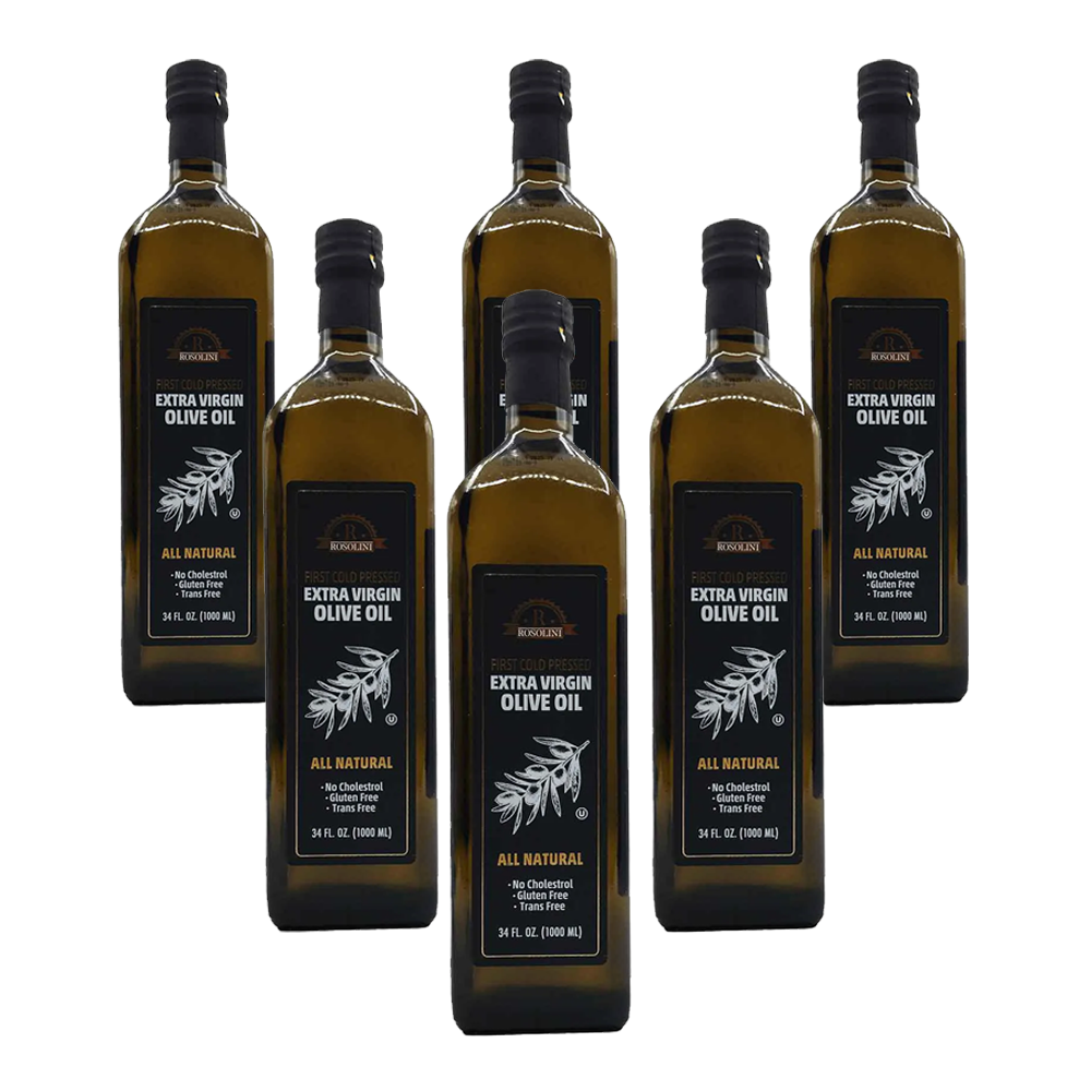 Rosolini Gold Extra Virgin Olive Oil 34 fl oz (1 L) Glass, Case of 6 | TG Gourmet