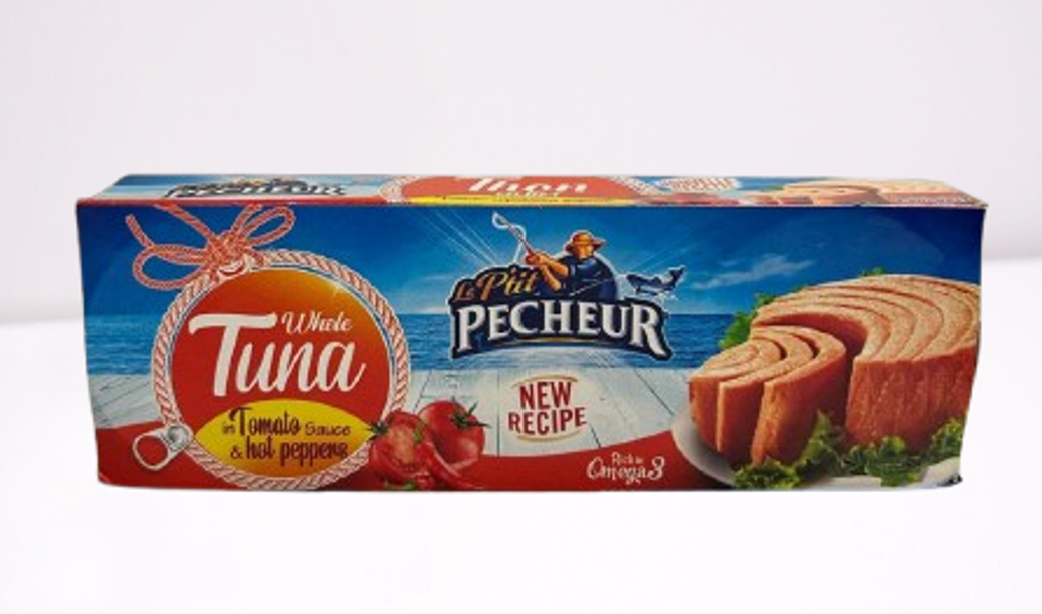 Tuna Fillet P'tit Pecheur In Tomato Sauce & Hot Peppers 3 x 2.82 oz ( 80 g) - Authentic Turkish & Mediterranean Food | TG Gourmet