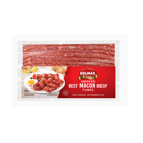 Solmaz Sliced Smoked Beef Macon, Halal 8 oz (227g) Breakfast Slices | TG Gourmet