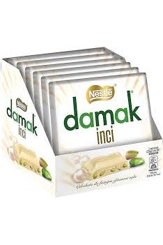 NESTLE DAMAK inci (Pearl) White Chocolate with Pistachios (6x60GR)