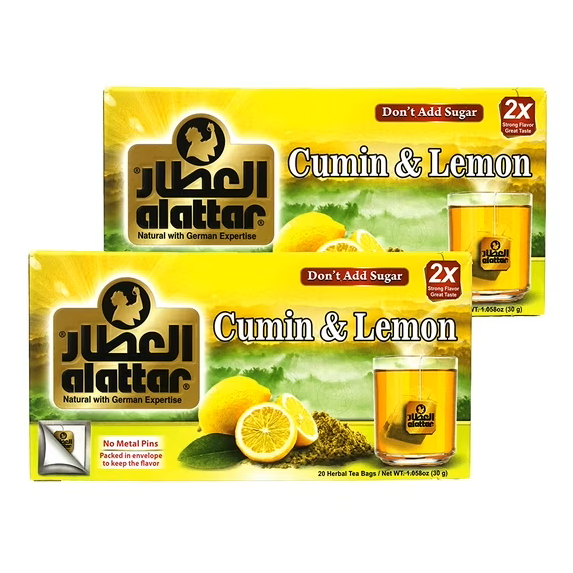 Alattar Cumin & Lemon Tea 20 Count Bags, 2-Pack - After Meals Cup | TG Gourmet