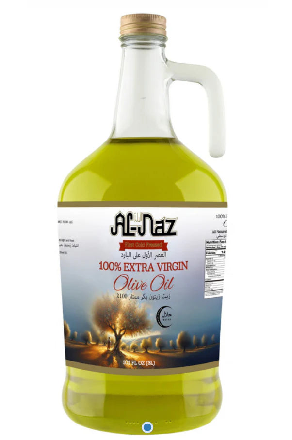 Al Naz Extra Virgin Olive Oil 101.4 fl oz (3 L) Umbria Glass Bottle