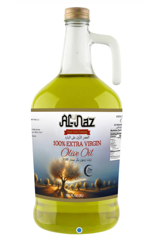 Al Naz Extra Virgin Olive Oil 101.4 fl oz (3 L) Umbria Glass Bottle