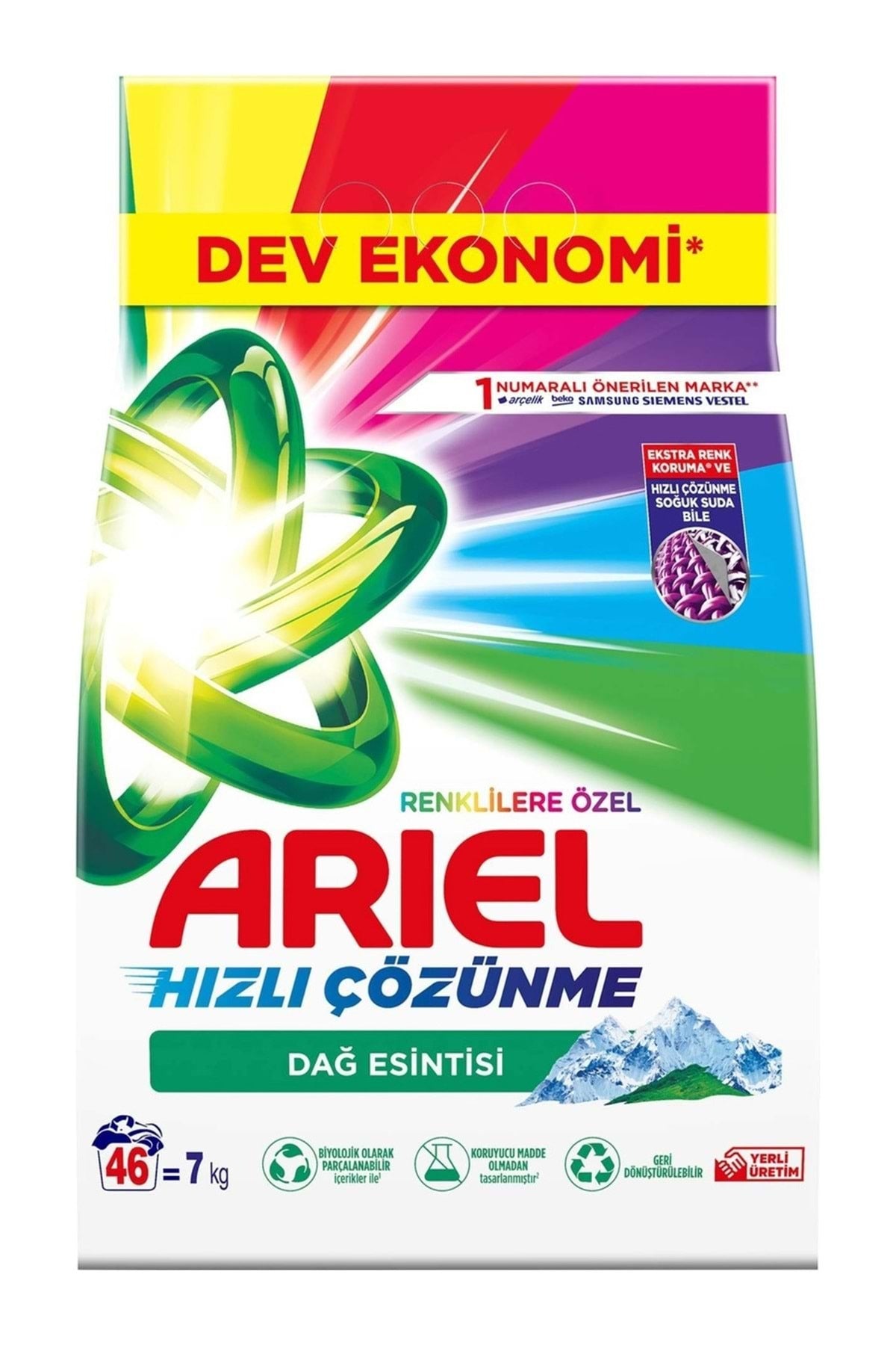 Ariel Powder Detergent 246.9 oz (7 Kg - 2in1 Mountain Breeze)