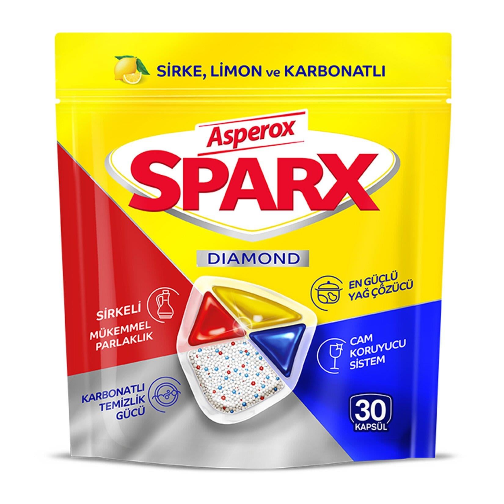 Asperox Sparx Diamond Dishwasher Capsule 30 Unit x 6 CS