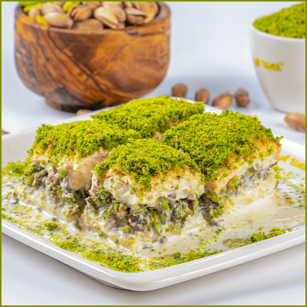 Oclava Cold Baklava with Pistachio 88.2 oz (2.5 kg) Tray - Soguk Baklava | TG Gourmet