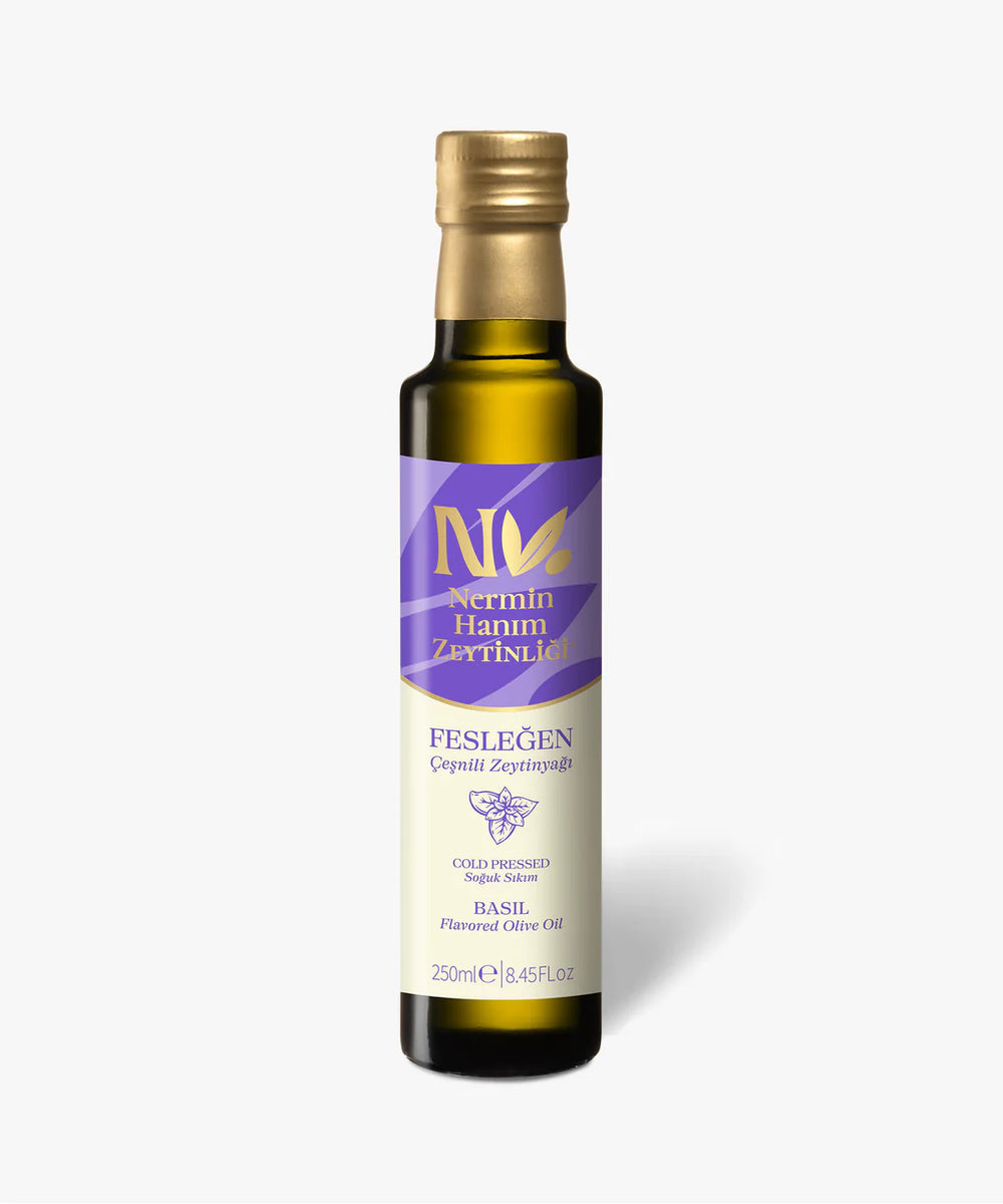 Basil Infused Extra Virgin Olive Oil - Nermin Hanim 8.45 Fl Oz (250ml) - TGGOURMET