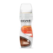 Silver Liquid Shoe Polish Black 2.53 oz (75 ml) Sponge Top Shine | TG Gourmet
