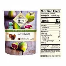 Sunny Fruit Organic Figs 5 Pack - Kosher (1.06 x 5) - Authentic Turkish & Mediterranean Food | TG Gourmet