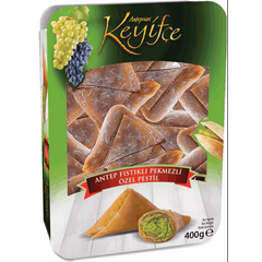 KEYIFCE ANTEP FISTIKLI OZEL PESTIL (MUSKA) DELIGHT WITH MOLASSES AND PISTACHIO 400gr - Authentic Turkish & Mediterranean Food | TG Gourmet