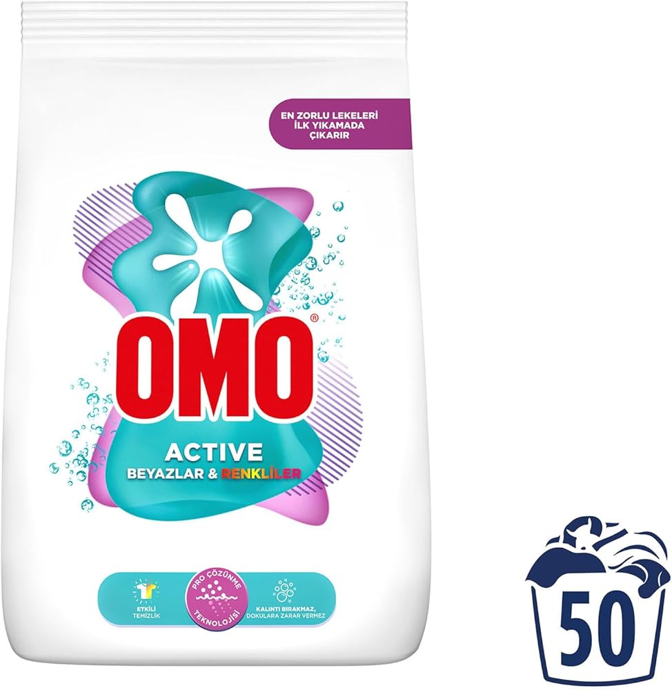 Omo Powder Detergent Active Color 264.5 oz (7.5 kg) Mega Sack
