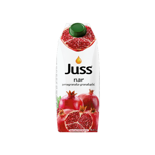 Juss Pomegranate Fruit Drink 33.8 fl oz (1 L) Tetra Pak - Nar Refresher | TG Gourmet