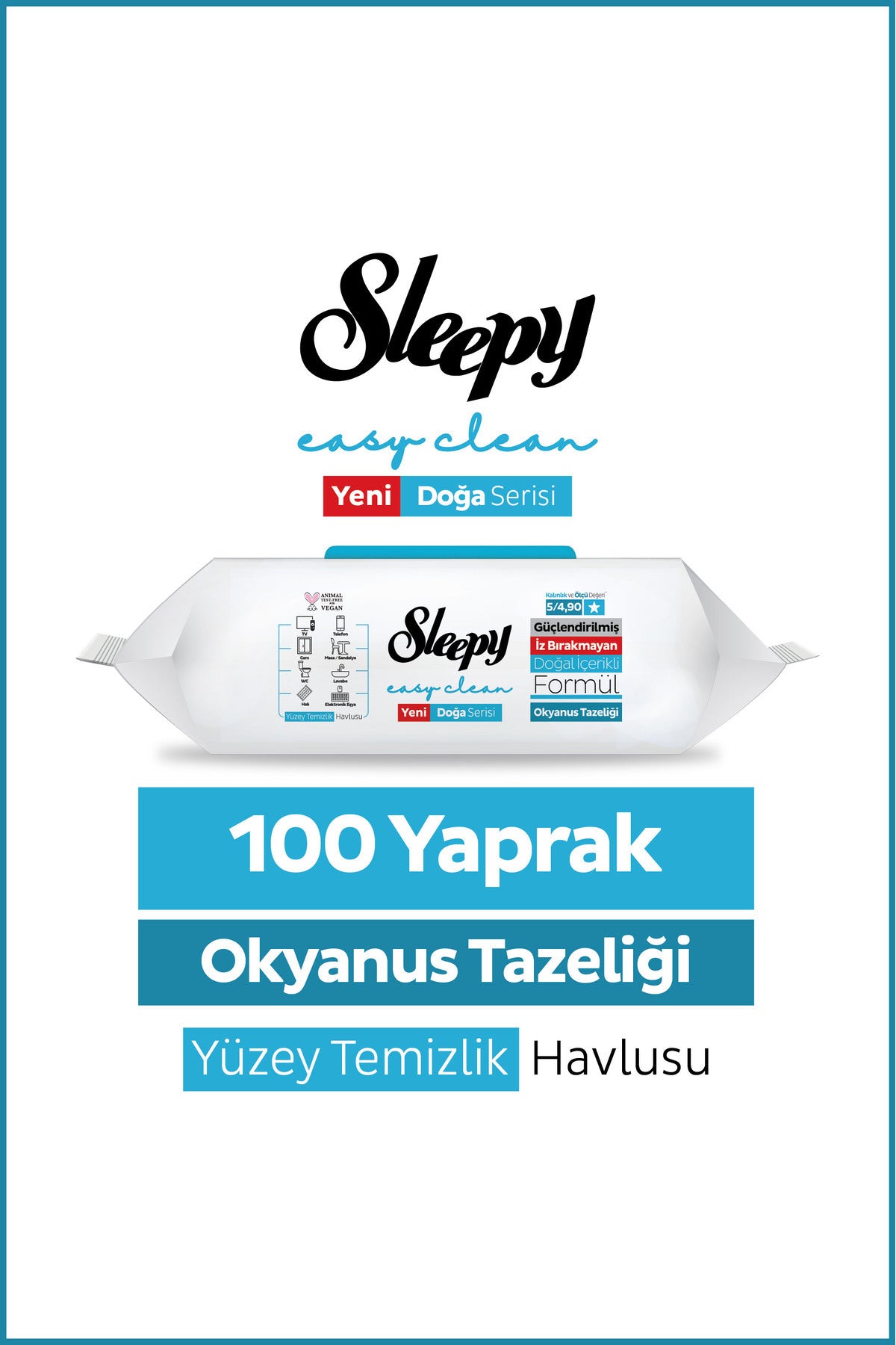 Sleepy Easy Clean Ocean Wet Wipes 100 ct