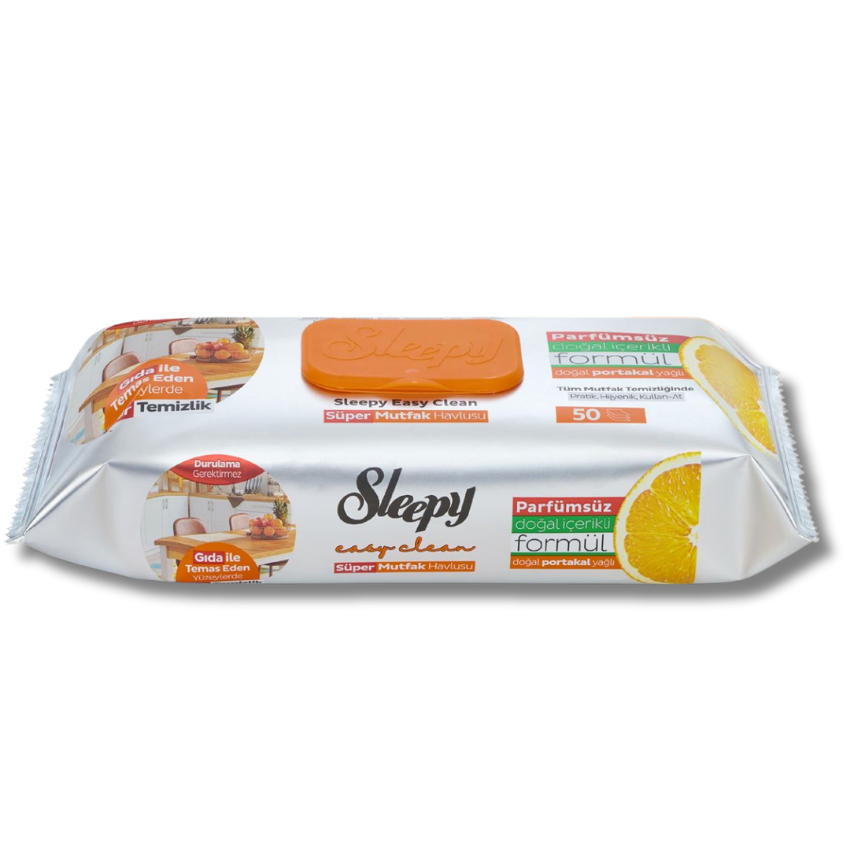 Sleepy Easy Clean Orange Oil Kitchen Wipes 50 ct
