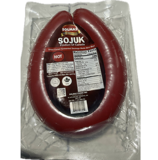 Solmaz Sucuk Hot, Halal 16 oz (454g / 1 lb) - Spicy Turkish Sujuk | TG Gourmet