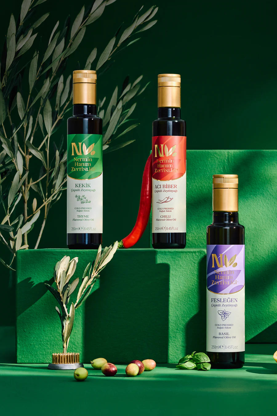 Premium Thyme Infused Olive Oil - Nermin Hanim Artisan EVOO, 8.45 Fl Oz - TGGOURMET