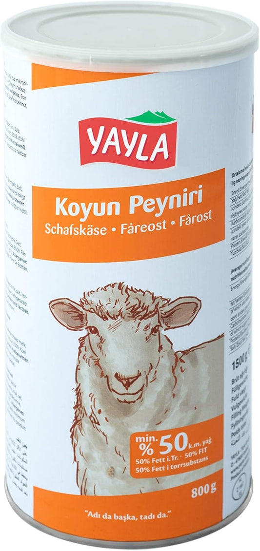 Yayla Sheep Cheese 50% Fat 28.2 oz (800 g) Can (Koyun Peyniri)